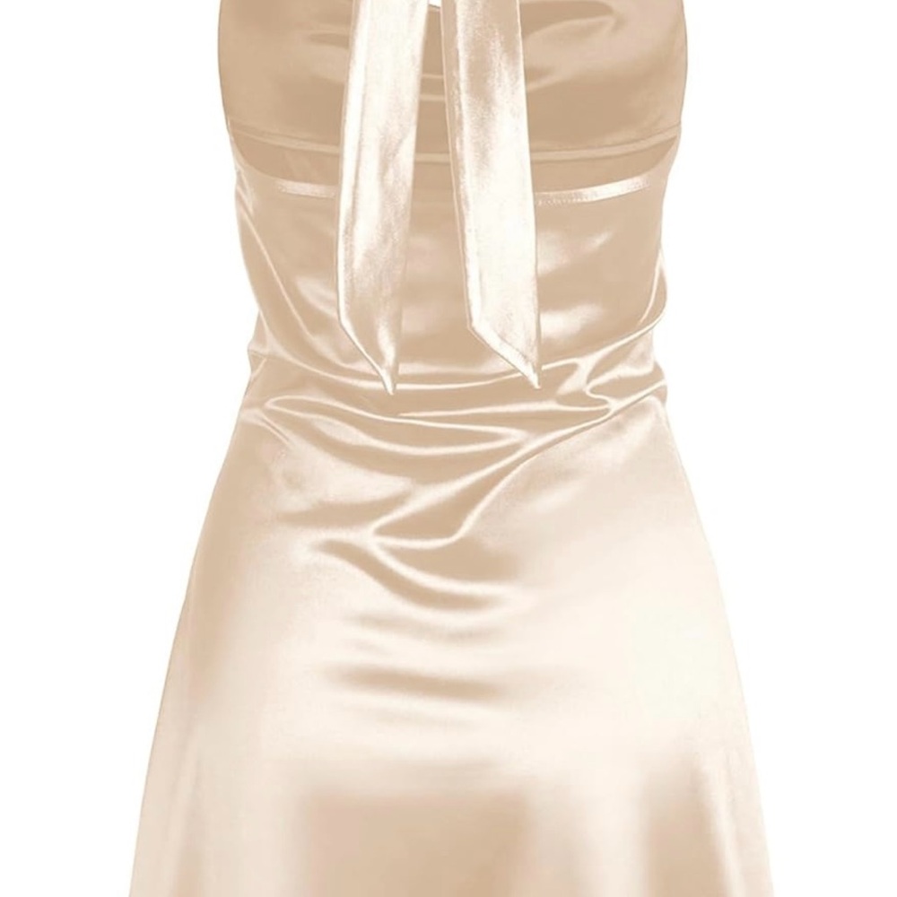 Zaful Cream Backless Dress